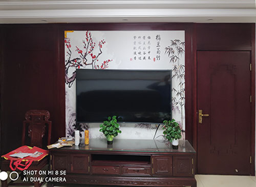 宜君中式家庭装修电视柜效果展示